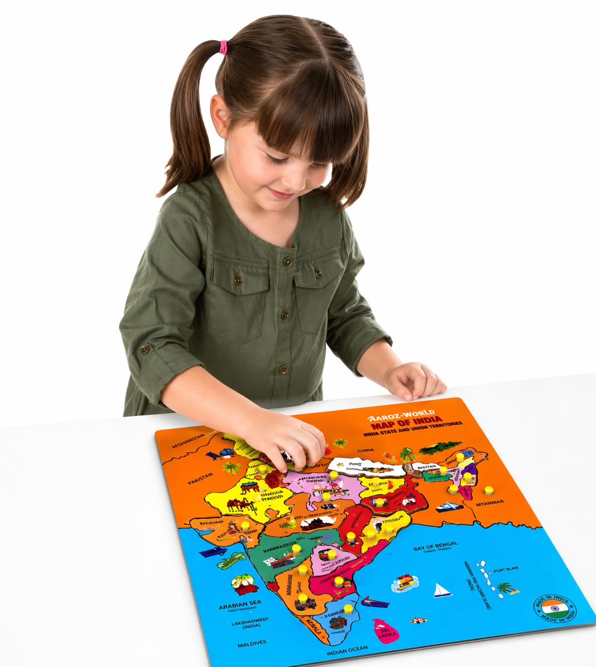 Wooden India Map for kids