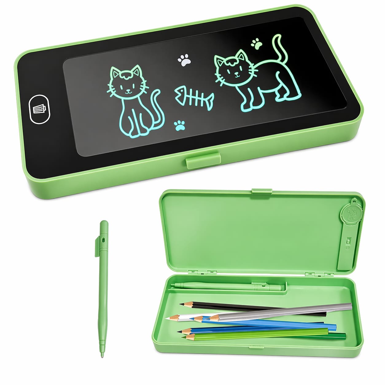 2-in-1 LCD Writing Tablet Pencil Case for Kids