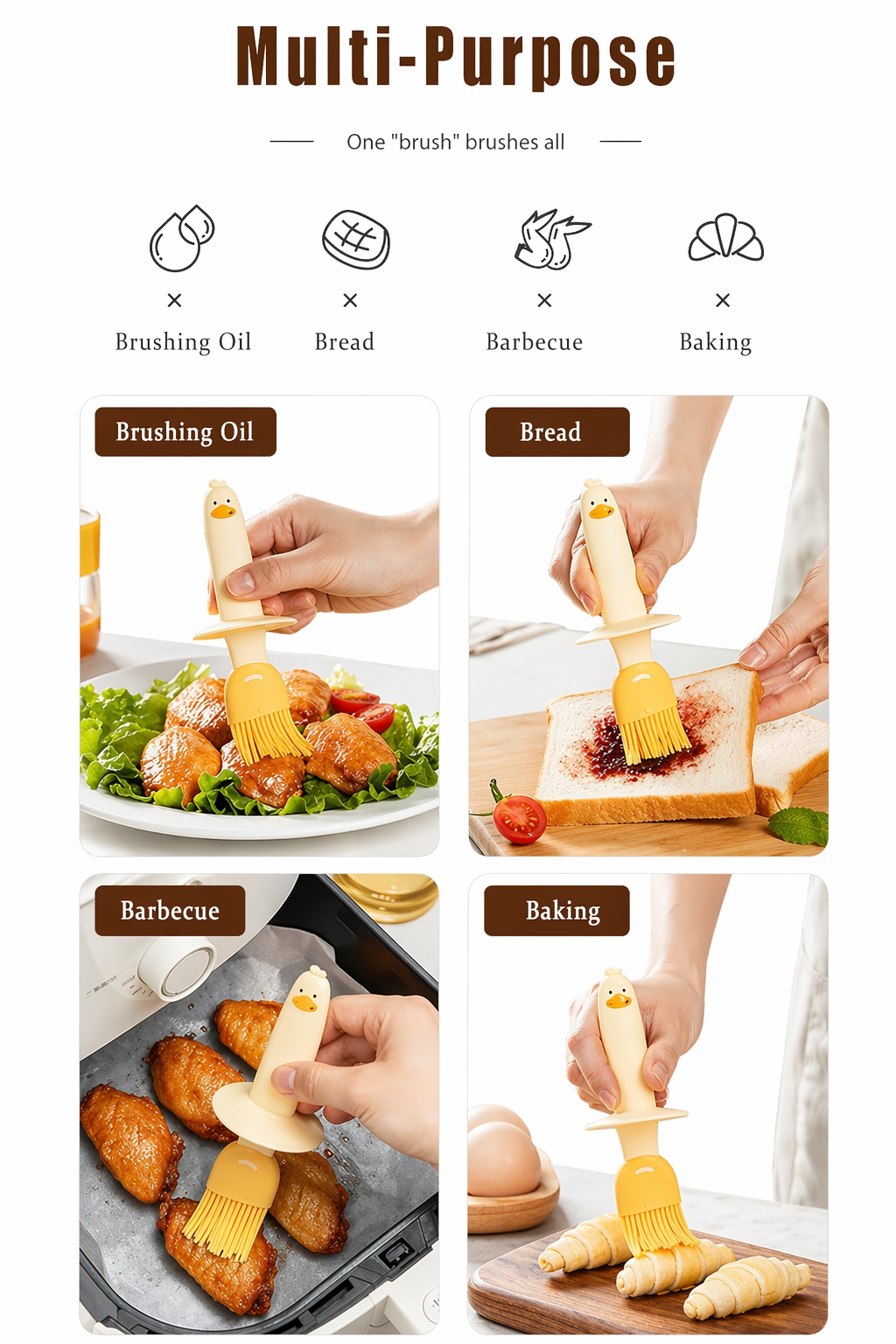 Oil Dispenser for Kitchen, 2 IN 1 Oil Dispenser Bottle with Silicone Basting Brush for Cooking Vinegar Sauce BBQ Grill Frying Baking,Air Fryer (pack of 1)