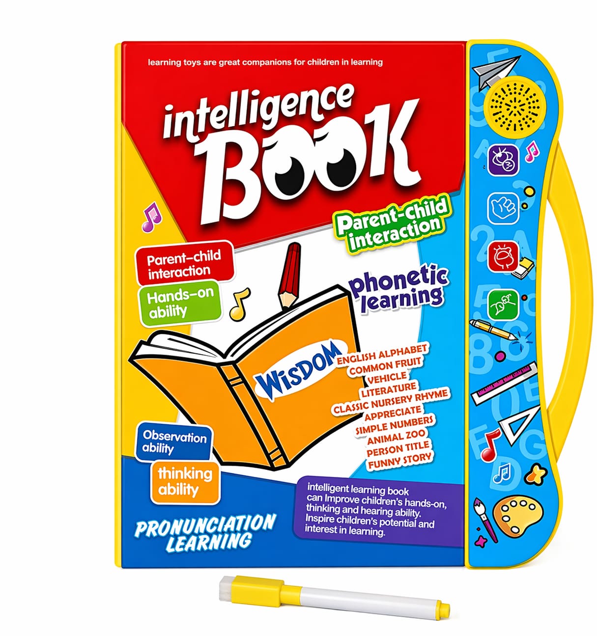 Intelligence Book | Interactive Book -Musical English Educational Phonetic Learning Book for 3 + Year