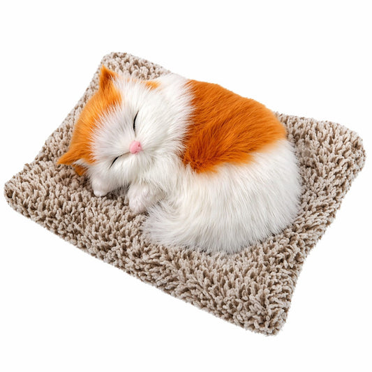Sleeping cat soft toy with real cat voice touch