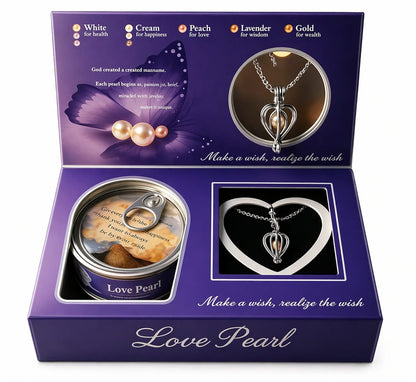 Love Pearl Wish Necklace with Oyster Kit, Heart Cage Pendant