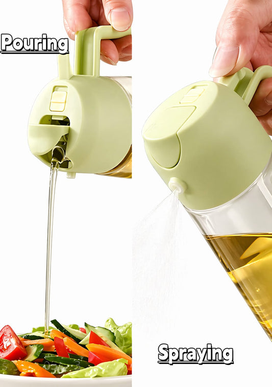 2 in 1 Oil Sprayer Glass Bottle &amp; Dispenser Bottle for Kitchen