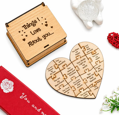 Things I Love About You Puzzle | Valentine’s Day Gift Box for Girlfriend, Boyfriend, Husband, Wife | romantic gift