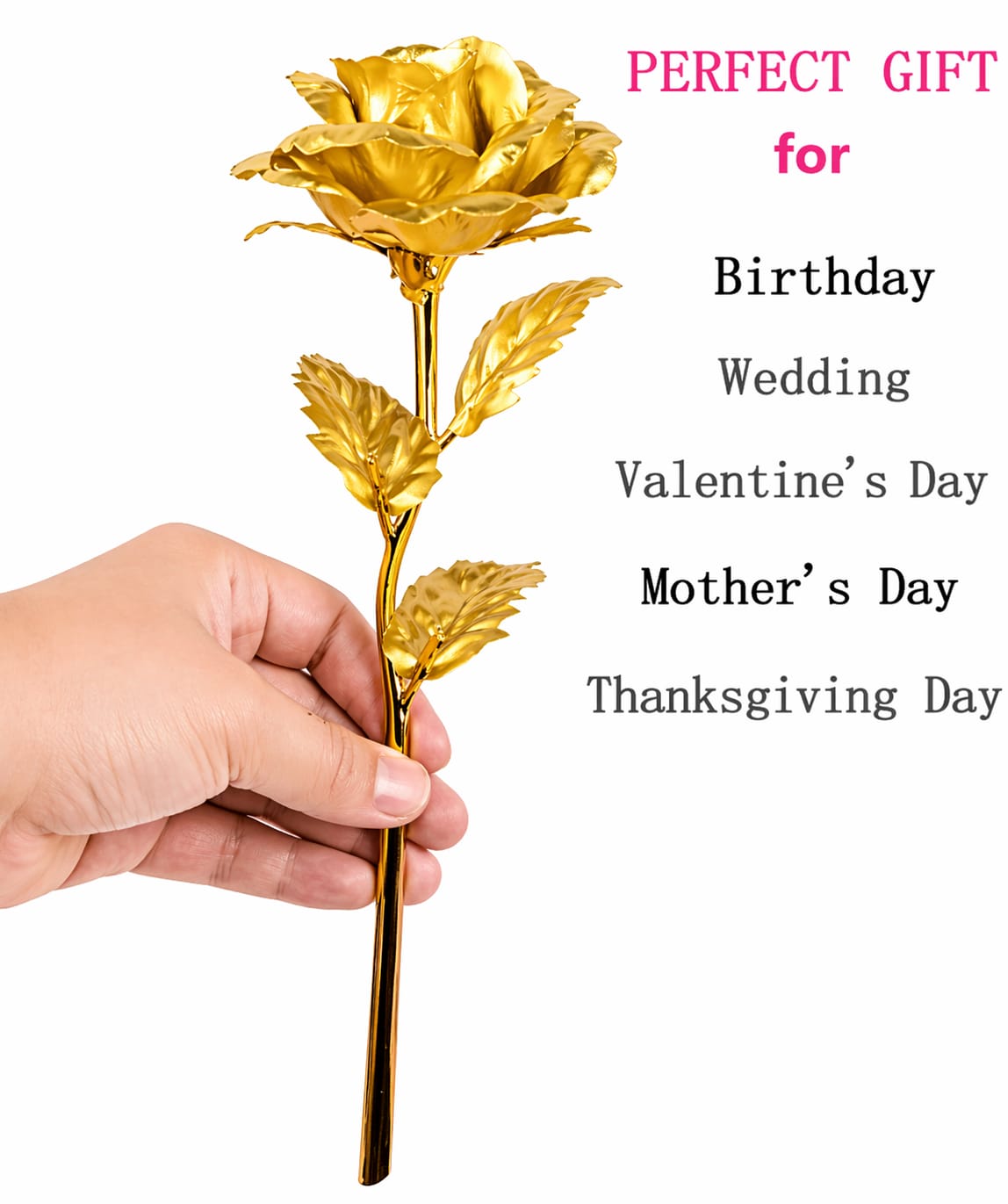 24K Gold rose for gifting Valentine day, Someone Special, Loved one | Decorative Showpiece for Birthday Gift, Return Gift and Home Decoration - 25 cm