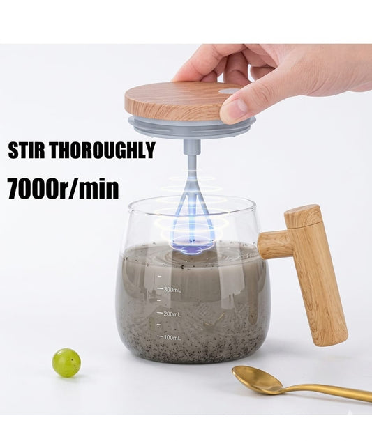 Self Stirring Mug | High Borosilicate Glass Coffee Cup for Effortless Mixing – Perfect Travel Cup for Coffee, Milk, and Protein Shakes (400ML)&nbsp;