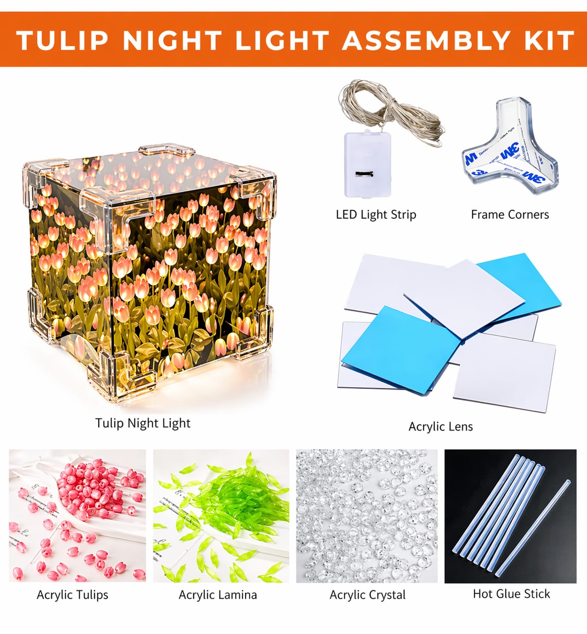 Tulip Cube Mirror Lamp | DIY Self making