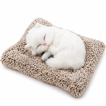 Sleeping cat soft toy with real cat voice touch