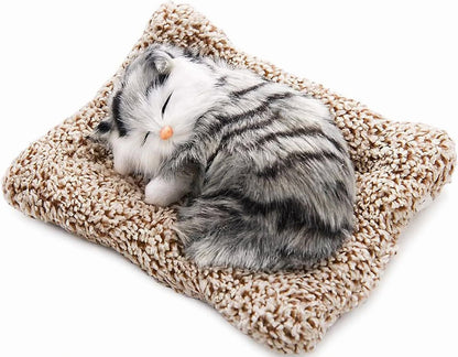 Sleeping cat soft toy with real cat voice touch