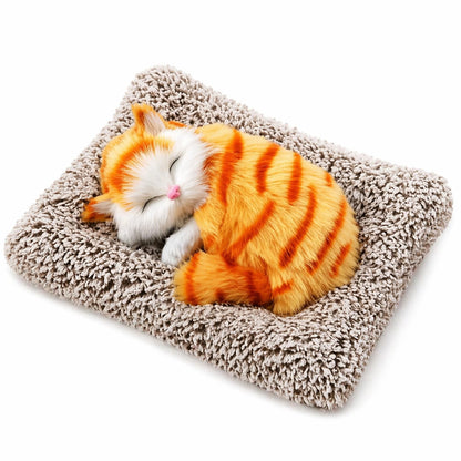 Sleeping cat soft toy with real cat voice touch