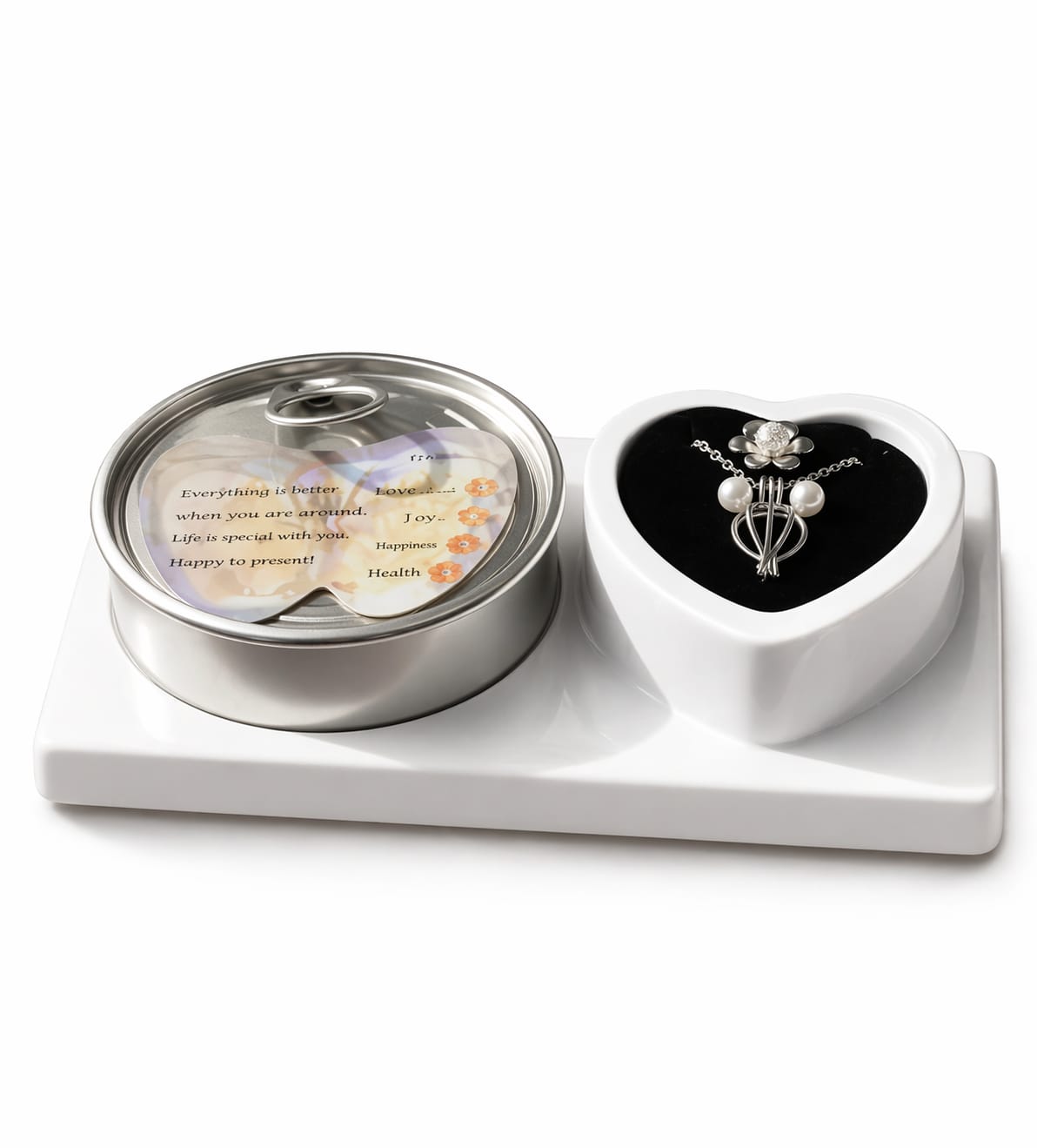 Love Pearl Wish Necklace with Oyster Kit, Heart Cage Pendant
