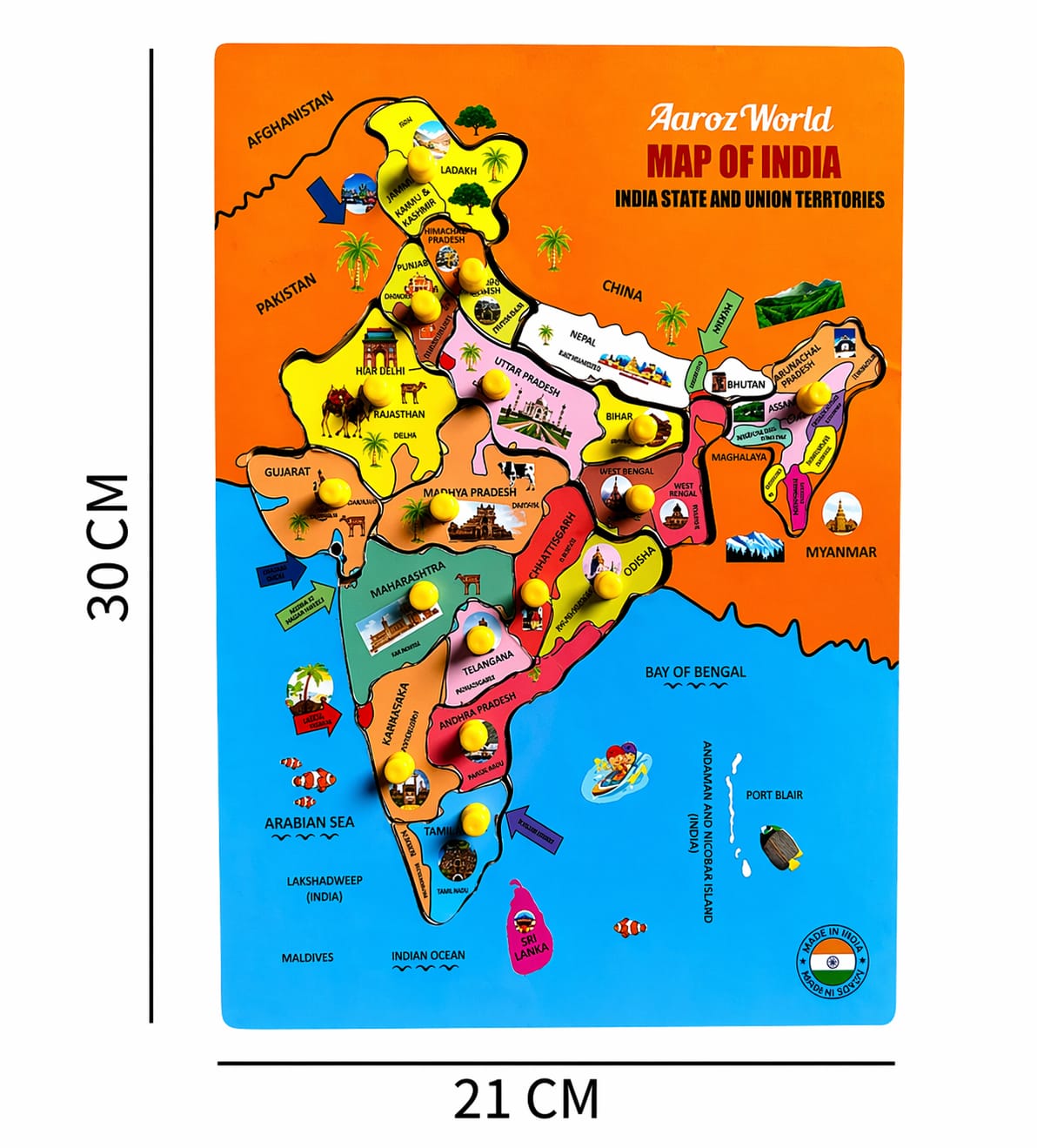 Wooden India Map for kids