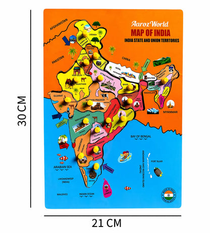 Wooden India Map for kids