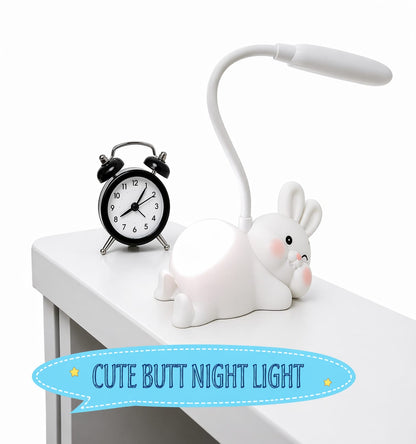 Cute Bunny LED Rabbit Study Lamp with Night Light on Butt