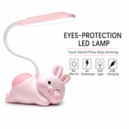 Cute Bunny LED Rabbit Study Lamp with Night Light on Butt