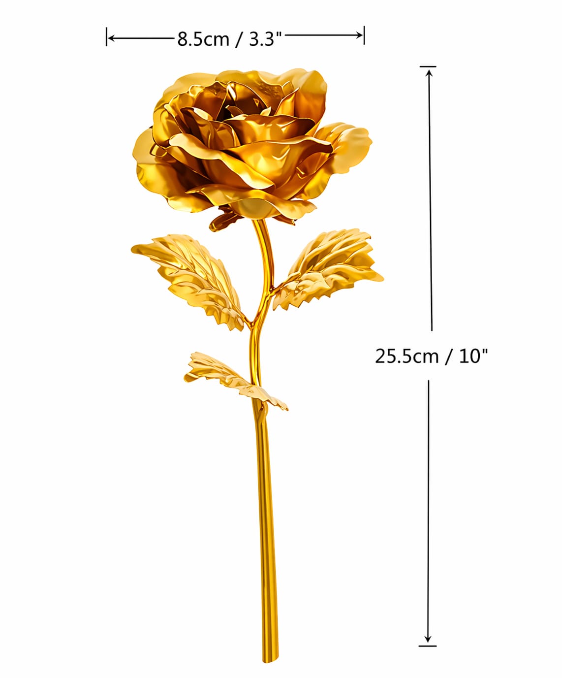 24K Gold rose for gifting Valentine day, Someone Special, Loved one | Decorative Showpiece for Birthday Gift, Return Gift and Home Decoration - 25 cm
