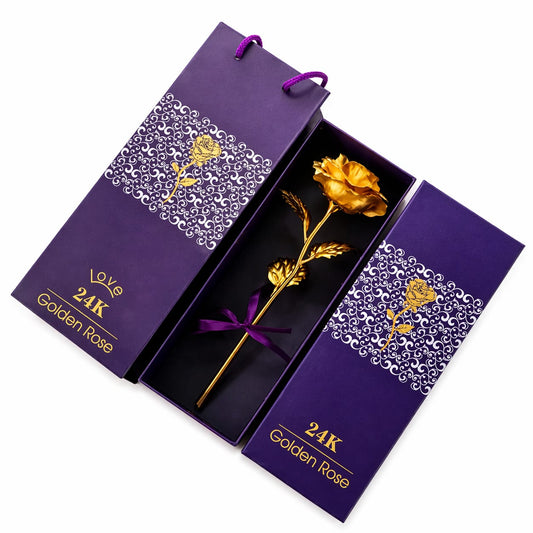 24K Gold rose for gifting Valentine day, Someone Special, Loved one | Decorative Showpiece for Birthday Gift, Return Gift and Home Decoration - 25 cm