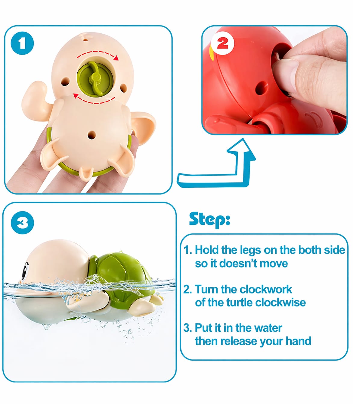 Duck & Turtle Floating Wind Up Toys