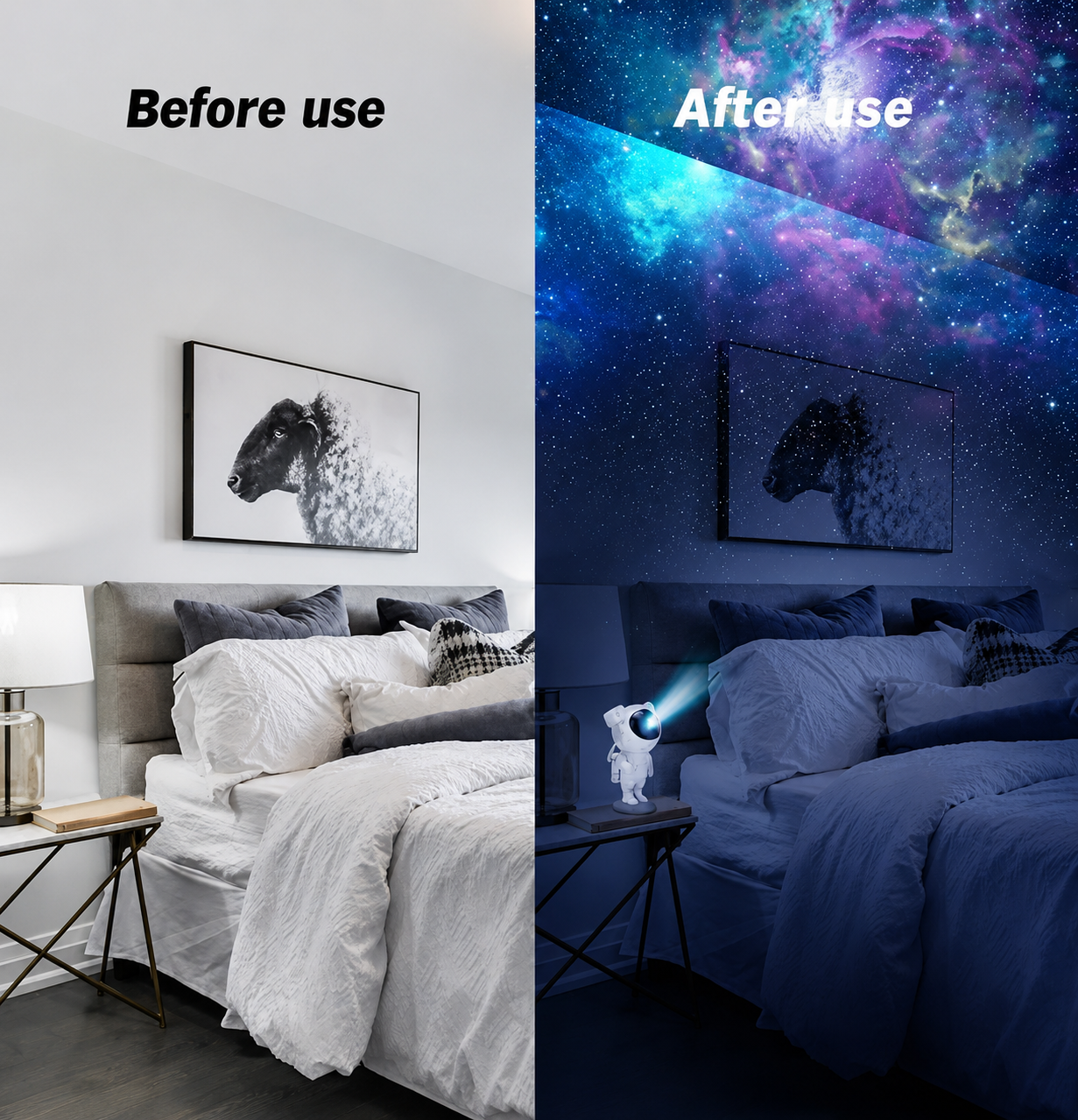 Astronaut Galaxy Star Projector Night Light With Timer Star Projector | 360°Rotation Magnetic Head