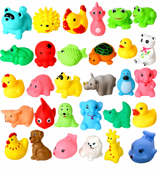 12 Pcs New Born Baby Chu Chu Bath Toys With BPA Free Non-Toxic Bath Toy