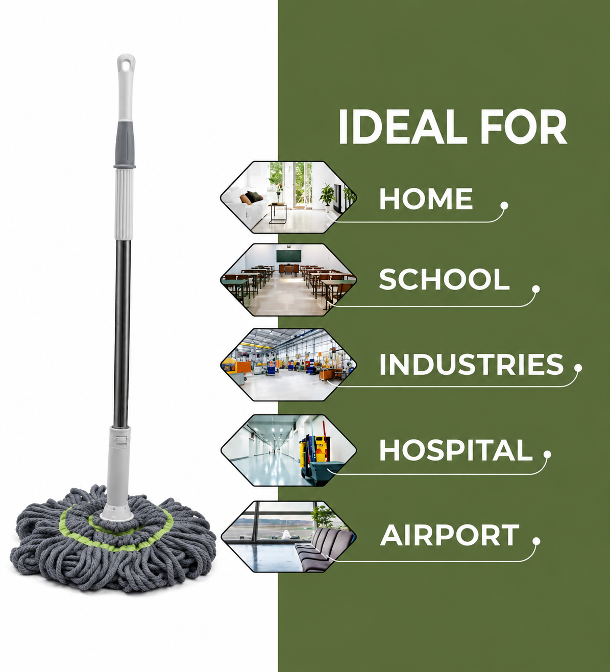 Self Microfiber Twist Mop for Floor Cleaning | Squeeze Twist Mop Stick | Durable Dust Mop | Easy-to-Use Floor Cleaner | Effective Pocha
