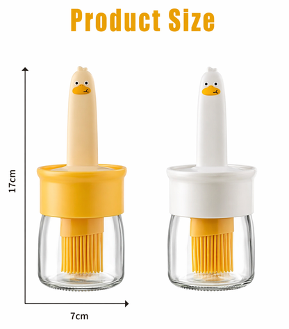 Oil Dispenser for Kitchen, 2 IN 1 Oil Dispenser Bottle with Silicone Basting Brush for Cooking Vinegar Sauce BBQ Grill Frying Baking,Air Fryer (pack of 1)