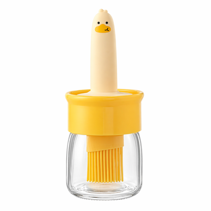 Oil Dispenser for Kitchen, 2 IN 1 Oil Dispenser Bottle with Silicone Basting Brush for Cooking Vinegar Sauce BBQ Grill Frying Baking,Air Fryer (pack of 1)