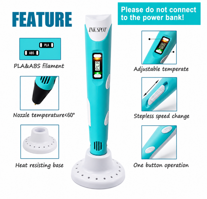 3D Printing Drawing Pen with 3 pcs x 1.75mm PLA Filament for Kids and Adults Creative Modelling, Project