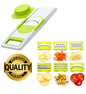 6 in 1 Slicer & Grater with Safety Holder & Extra Sharp V Blade, Includes 6 Detachable Slicer